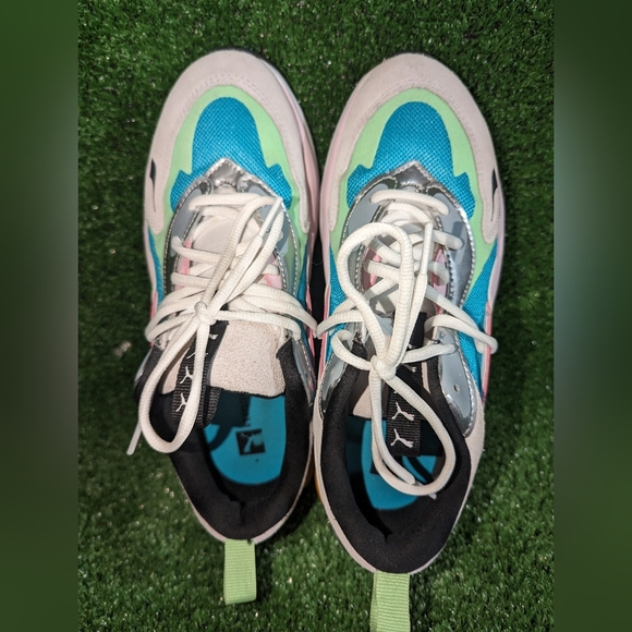 Puma Women's RS-Curve Aura Running Sneakers Mesh Blue Silver White Size 9 - Picture 5 of 6